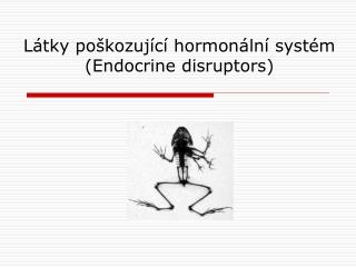 Látky poškozující hormonální systém (Endocrine disruptors)