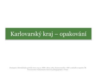 Karlovarský kraj – opakování