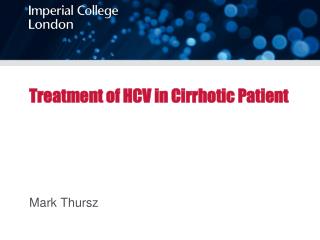 Treatment of HCV in Cirrhotic Patient