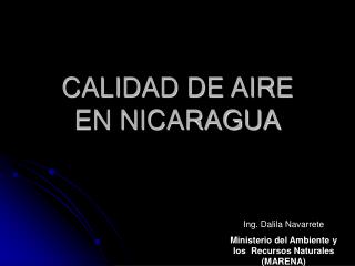 CALIDAD DE AIRE EN NICARAGUA