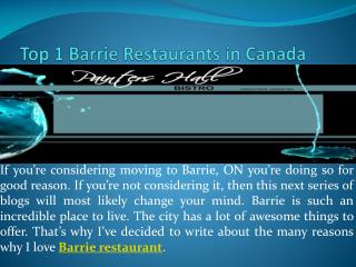Top 1 Barrie Restaurants in Ontario, Canada