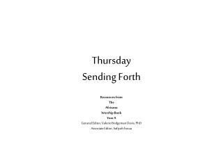 Thursday Sending Forth