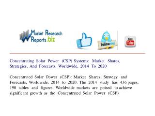 Concentrating Solar Power (CSP) Systems: Market Shares, Stra