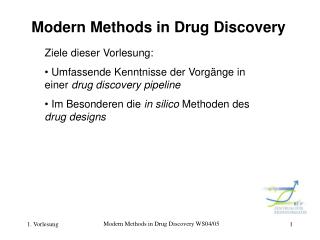 Modern Methods in Drug Discovery