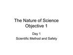 The Nature of Science Objective 1