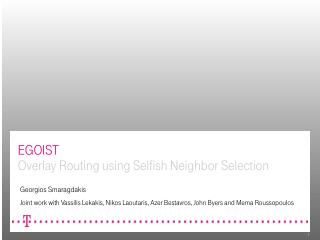 EGOIST Overlay Routing using Selfish Neighbor Selection