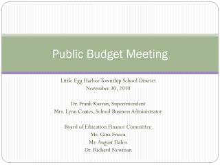 Public Budget Meeting