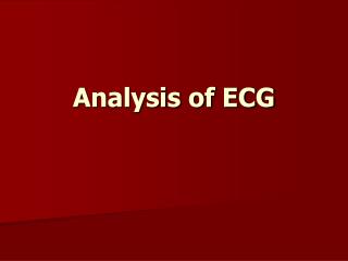 Analysis of ECG