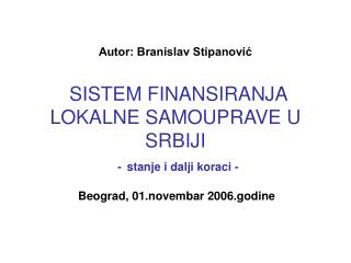 Beograd, 01.novembar 2006.godine