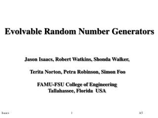 Evolvable Random Number Generators