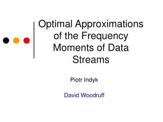 Optimal Approximations of the Frequency Moments of Data Streams