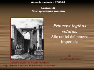 Anno Accademico 2006/07 Lezioni di Giurisprudenza romana