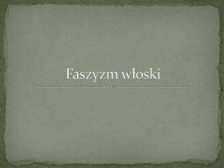 Faszyzm włoski