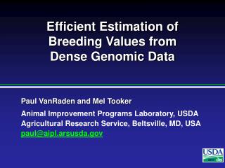 Efficient Estimation of Breeding Values from Dense Genomic Data