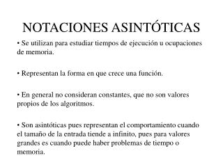 NOTACIONES ASINTÓTICAS