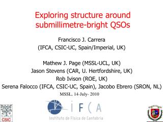 Exploring structure around submillimetre-bright QSOs