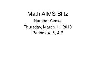 Math AIMS Blitz