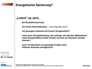 Energetische Sanierung?