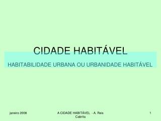 CIDADE HABITÁVEL