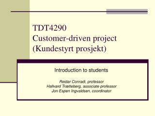 TDT4290 Customer-driven project (Kundestyrt prosjekt)