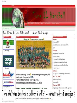 Sponsorinformasjon for Tune IL Håndball