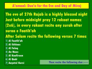 The eve of 27th Rajab is a highly blessed night