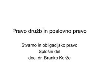 Pravo družb in poslovno pravo