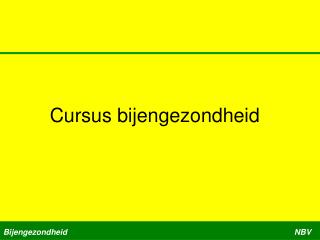 Cursus bijengezondheid