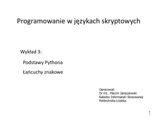 Programowanie w językach skryptowych