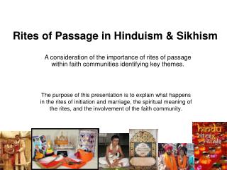 Rites of Passage in Hinduism &amp; Sikhism