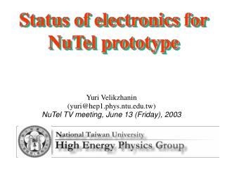 Status of electronics for NuTel prototype