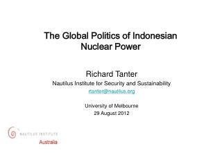 The Global Politics of Indonesian Nuclear Power