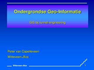 Ondergrondse Geo-Informatie GIS bij tunnel-engineering
