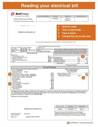 Reading your electrical bill