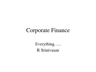 Corporate Finance