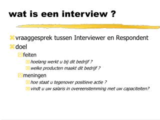 wat is een interview ?