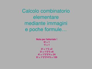 Calcolo combinatorio elementare mediante immagini e poche formule…