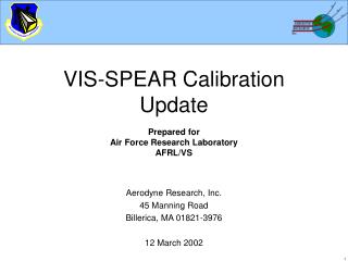 VIS-SPEAR Calibration Update