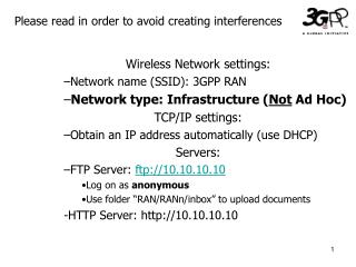 Please read in order to avoid creating interferences