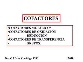 COFACTORES