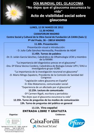 DÍA MUNDIAL DEL GLAUCOMA “No dejes que el glaucoma oscurezca tu vida”