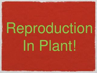 Reproduction In Plant!