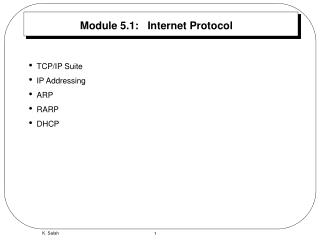 Module 5.1: Internet Protocol