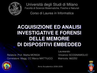 Laureando:	 Relatore: Prof. Mattia MONGA 		 Vincenzo SCOGNAMIGLIO