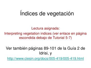 Índices de vegetación