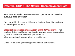 Potential GDP &amp; The Natural Unemployment Rate