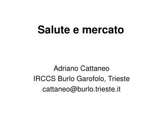 Salute e mercato