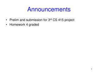 Announcements