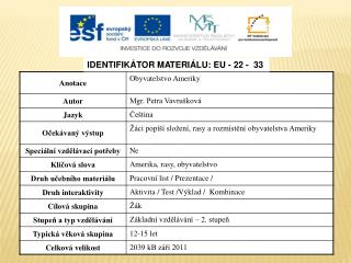 Identifikátor materiálu: EU - 22 - 33