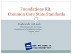 Foundations Kit: Common Core State Standards